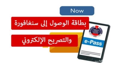 بطاقة الوصول إلى سنغافورة (SGAC) والتصريح الإلكتروني (e-Pass)